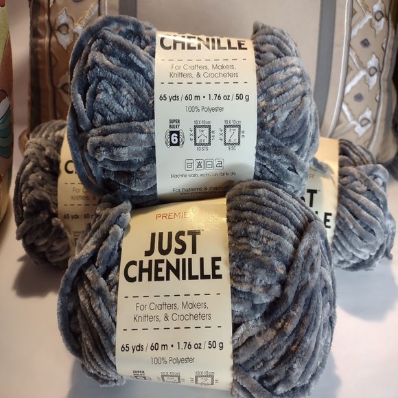Premier Other - NWT Just Chenille Yarn Gray lot of 4 skeins